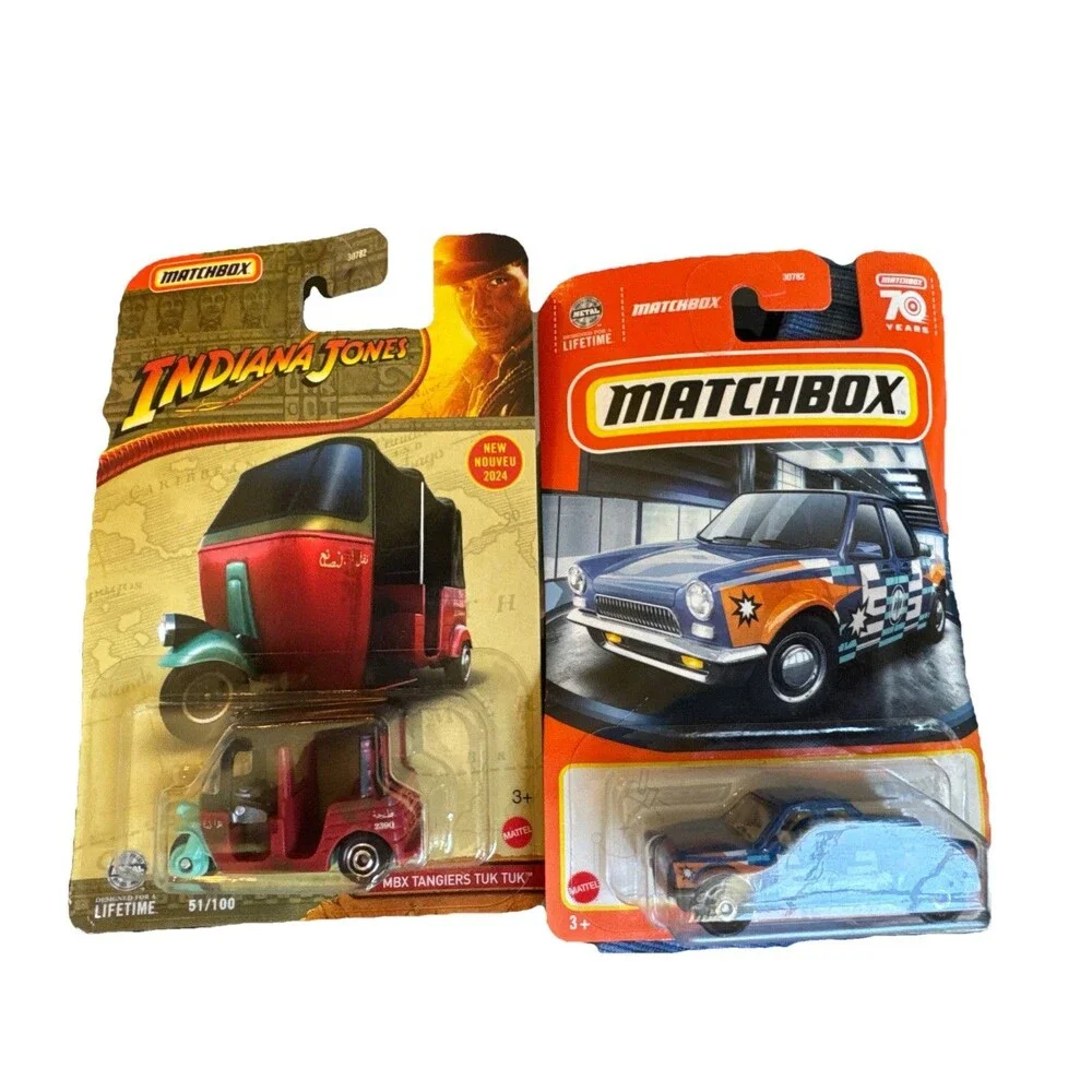 Matchbox Lot of 2 Indiana Jones Tuk Tuk 70 Years Car Diecast New‎ Sealed